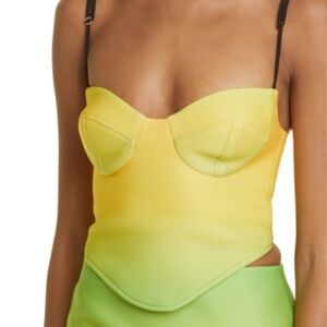 SAMMY B. NWOT Corset Detail Top - Yellow Green Ombre - Size S